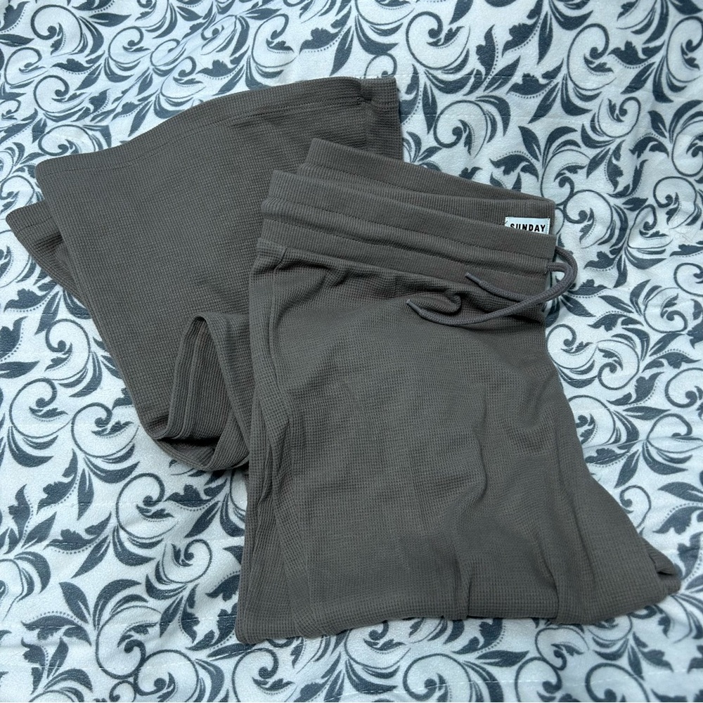 Aritzia waffle flare pants